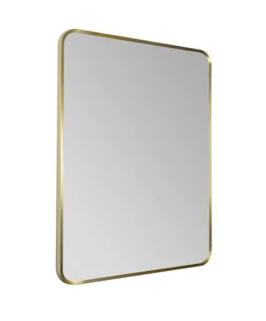 Just Taps HIX Rectangular Bathroom Mirror 800mm H x 600mm W Without Light Brushed Brass 