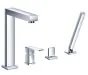 Just Taps Athena Single Lever 4 Hole Bath Shower Mixer With Kit