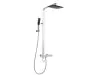 Just Taps Thermostatic shower pole with overhead shower, hand shower, and bath spout