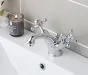 Just Taps Grosvenor Cross Basin Mixer with Pop Up Waste Brass with nickel finish