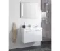 Just Taps Pace 600 Wall Mounted Unit with Doors and Basin – White
