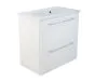 Just Taps Pace 600 wall mounted unit with two drawers – White