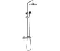 Just Taps Plus Round 2 Outlet Thermostatic Valve With Overhead And Hand Shower