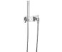 Just Taps Round Water Outlet and Holder with Metal Hose and Slim Handset-Chrome