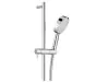 Just Taps Techno Slide Rail with Pulse Single Function Shower Handle and Shower Hose - Chrome