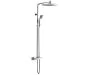 Just Taps Plus Square 2 Outlet Thermostatic Valve With Overhead And Hand Shower
