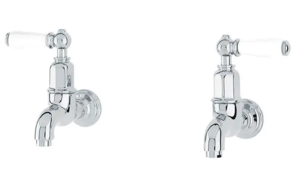 Perrin And Rowe Mayan Wall Mounted Kitchen Taps With Lever Handles