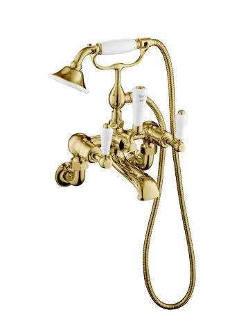 Just Taps Grosvenor Lever Antique Brass Edition Shower Mixer Wall Mounted with Kit
