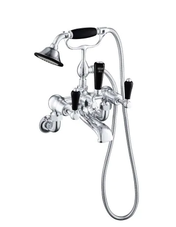 Just Taps Grosvenor Lever Black Edition Shower Mixer Wall Mounted with Kit