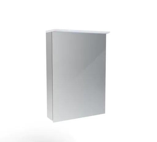 Saneux GLACIER+ 50cm 1 door Aluminium Mirror Cabinet