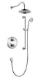 Flova Liberty Chrome thermostatic 2-outlet shower valve with fixed head and slide rail kit