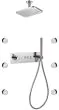 Flova Spring GoClick® horizontal thermostatic 4-outlet shower valve with 2-function rainshower and body jets