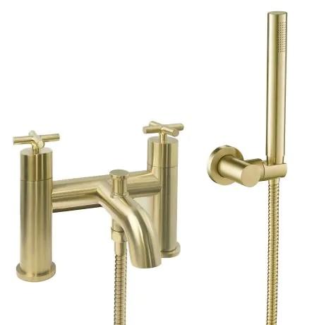 Just Taps Solex Deck Mounted Bath Shower Mixer with Kit Brushed Brass