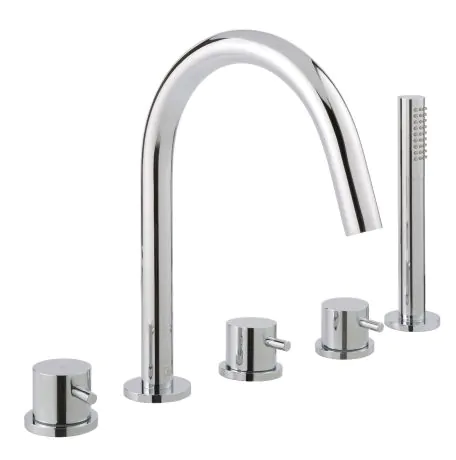 Just Taps Florence 5 Hole Bath And Shower Mixer With Extractable Hose