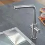 Grohe Eurosmart top lever monobloc with swivel spout and pull-out dual spray
