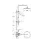 Flova Levo exposed thermostatic shower column with GoClick flow control