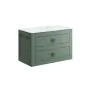 Crosswater Canvass 700 Double Drawer Unit Sage Green