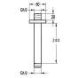 Flova Square ceiling mounted shower arm (240mm)