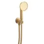 Crosswater MPRO Industrial Wall Outlet, Single Mode Handset & Hose - Unlacquered Brushed Brass
