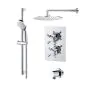 Abacus Emotion Thermo Cross - Round Overhead & Round Hand Shower