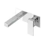 Abacus Plan Wall Mounted Basin Mixer With Ez Box Chrome
