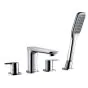 Flova Urban 4-hole deck mounted bath and shower mixer with shower set