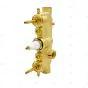 Crosswater MPRO Brushed Brass Thermostatic Twin Outlet Shower Valve