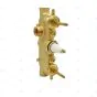 Crosswater MPRO Brushed Brass Thermostatic Twin Outlet Shower Valve