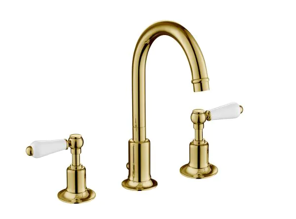 Just Taps Grosvenor Lever Antique Brass Edition 3 Hole Basin Mixer