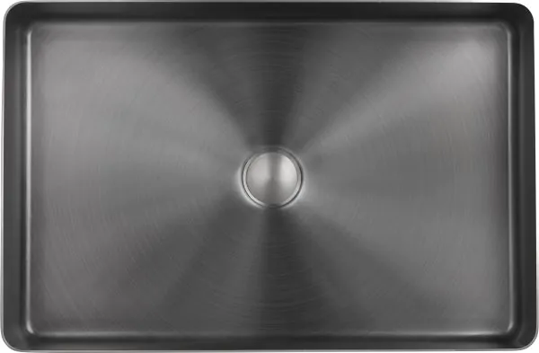 Just Taps Vos Brushed Black Grade 316 Stainless Steel Counter Top Basin – square