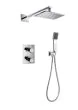 Flova Thermostatic 2-outlet shower valve with fixed head and handshower kit