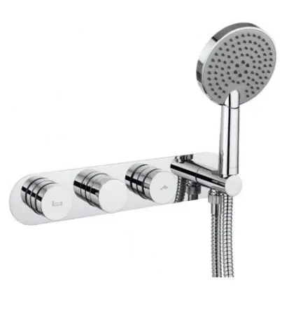 Crosswater Dial Bath Valve with Central Trim and Ethos Handset