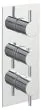 Just Taps Florence thermostatic concealed 3 outlet shower valve, vertical, Designer handle
