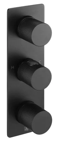 Just Taps Thermostatic concealed 3 outlet shower valve Matt Black 68691MB