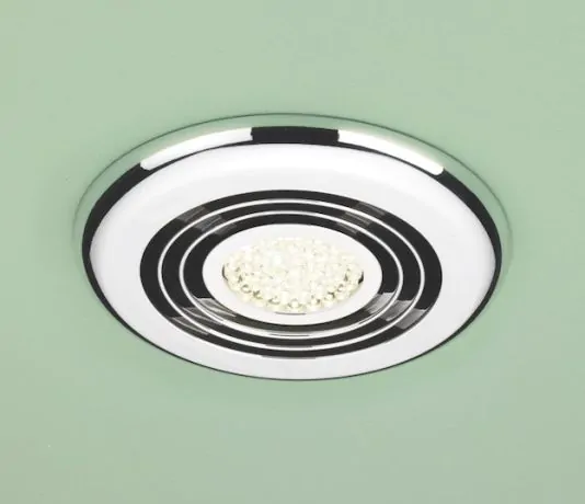 HIB Turbo Bathroom Fan Warm white LED Chrome