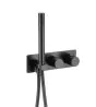 Just Taps Thermostatic concealed 2 outlet shower valve with attached handset Matt Black