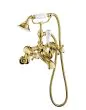 Just Taps Grosvenor Cross Antique Brass Edition Shower Mixer Wall Mounted with Kit