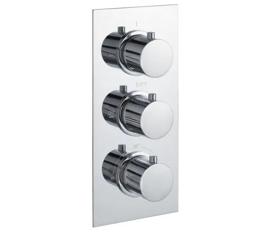 Just Taps Plus Round Thermostatic Concealed 3 Outlet Shower Valve