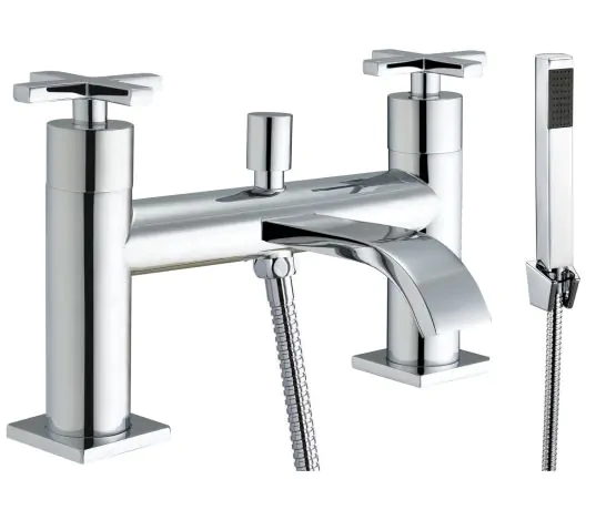 Just Taps Plus Detail Deck Mounted Bath Shower Mixer with Kit