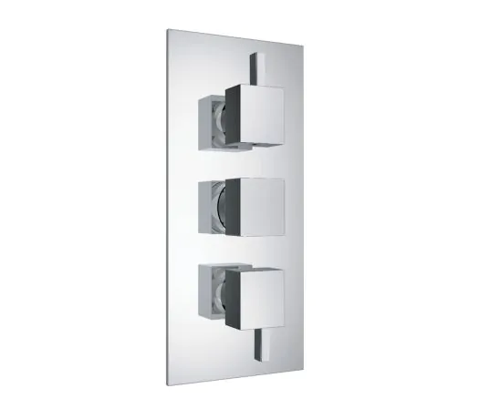 Just Taps Athena 2 Outlet Square  Thermostatic Concealed Shower Valve Vertical