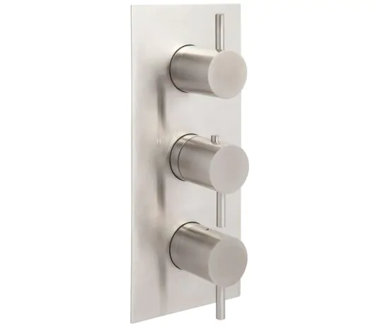Just Taps Inox Thermostatic Concealed 2Outlet Shower Valve