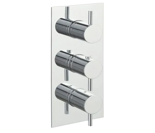 Just Taps Florence Thermostatic Concealed 3 Outlets Shower Valve- Brass With Chrome Finishing.