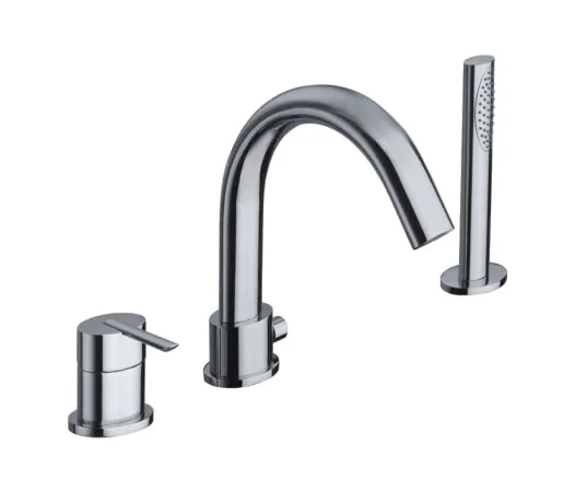 Just Taps Ovaline 3 Hole Single Lever Bath And Shower Mixer With Extractable Handset