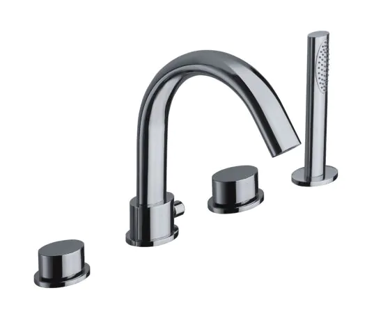 Just Taps Ovaline 4 Hole Bath And Shower Mixer With Diverter And Extractable Handset