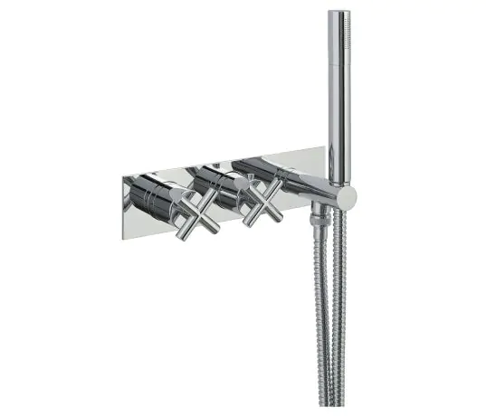 Just Taps Solex Thermostatic Concealed 2 Outlets Shower Valve With Attached Handset