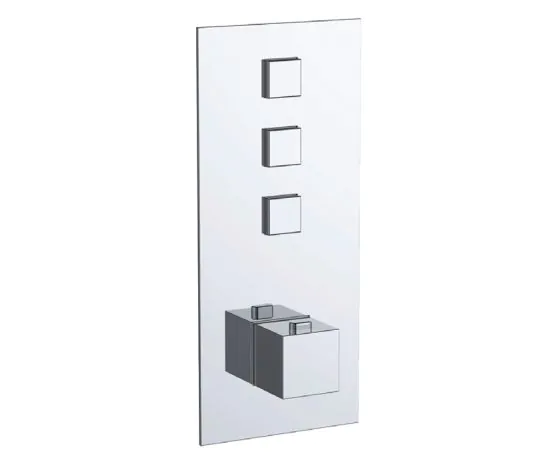 Just Taps Touch -Athena 3 Outlets Push Button Thermostatic Shower Valve-Chrome