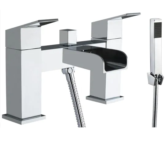 Just Taps Plus Gleam Deck Mounted Bath Shower Mixer With Kit