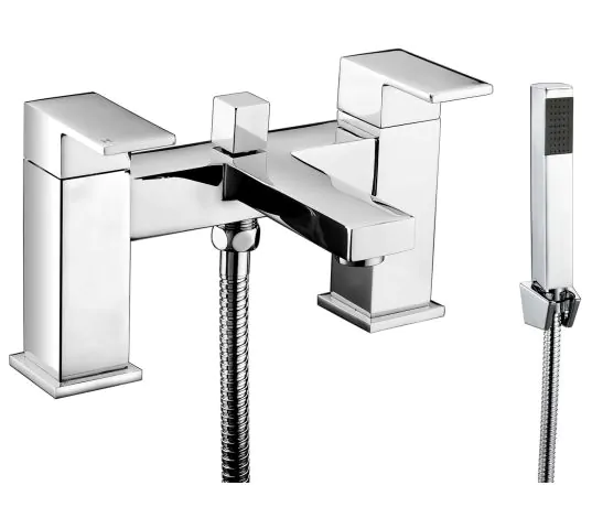 Just Taps Plus Sable Deck Mounted Bath Shower Mixer with Kit