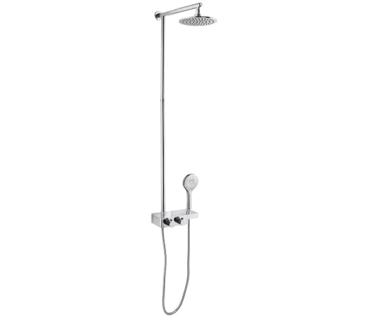 Just Taps Thermostatic Rail with Overhead and multifunction hand shower