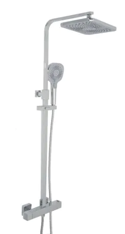 Just Taps HIX Thermostatic bar valve with 2 outlets, adjustable riser and multifunction shower handle
